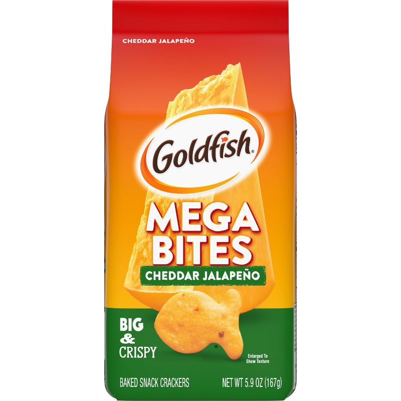 Goldfish Mega Bites- Cheddar Jalapeno Crackers- 5.9oz, 1 of 18