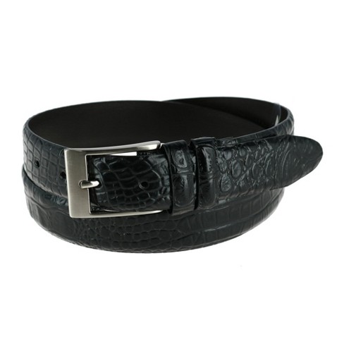 90s Wide Croc Embossed Leather Belt