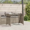 vidaXL Garden Table Black Poly Rattan, Tempered Glass, Powder-Coated Steel - 3 of 4