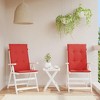 vidaXL Outdoor Garden Chair Highback Cushions in Durable Red Fabric - Perfect for Patio Furniture - Comfort Inside and Outside - 2 of 4