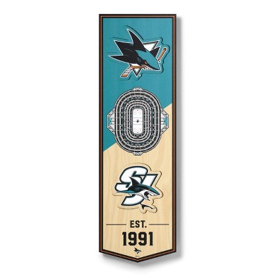 NHL San Jose Sharks 6"x19" 3D Stadium Banner