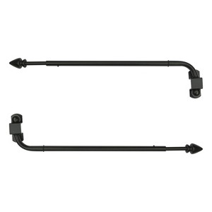 Versailles Arrow Steel Heavy Duty Curtain Swing Arm Pair Black - 1 of 4