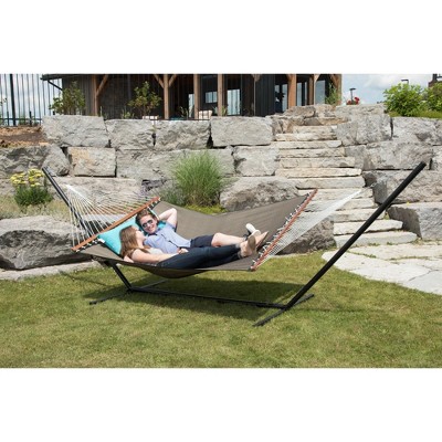 Vivere Sienna Textilene Double Poolside Hammock with Hardwood Spreaders