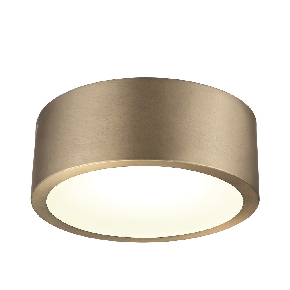 Photos - Chandelier / Lamp Globe Electric LED Matte Brass Flush Mount with Frosted Glass Shade: ETL Listed, Integrated Bulb, Modern Design