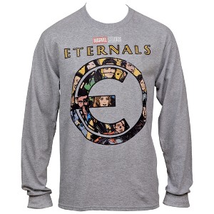 Adult Marvel The Eternals Symbol Classic Characters Profiles Long Sleeve T-Shirt - 1 of 2