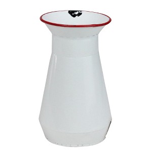 Northlight 7.5" Weathered Lacquer Finish Milk Bottle Flower Vase - White/Red - 1 of 1