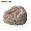 Faux Fur Bean Bag Chair with Armrest, Plush High-Density Foam Lazy Sofa for Kids & Adults, Perfect for Gaming, Reading & Living Room - 2 of 4