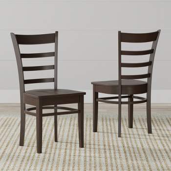 Glenwillow Home Slat Back Solid Wood Dining Chairs (Set of 2)
