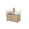 VisioGear Outdoor Bar Cart with Cabinet, Patio Serving Cart with 1 Ice Bucket, Lockable Wheels, Side Basket, Beige, 51.57"*19.69"*35.83" - 2 of 4