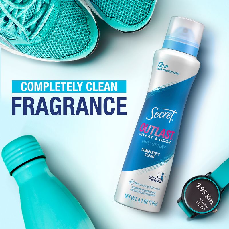 Secret Outlast Dry Spray Antiperspirant Deodorant for Women - Completely Clean - 4.1oz, 5 of 11