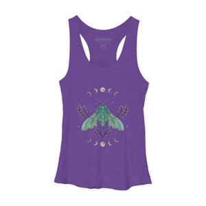 Women's Design By Humans Luna and Moth By EpisodicDrawing Racerback Tank Top - 1 of 3