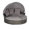 Outdoor Furniture Patio Round Daybed With Canopy, Chaise Lounges With Soft Cushions, Chaise Lounges For Outdoor With Storable Table-Cuddlewood - 3 of 4