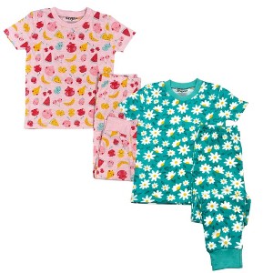 Dots/Sunflowers 2 Pack Kids Shortsleeve Pajama sets - 1 of 1