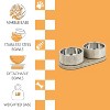 THE LICKER STORE Marbre Small/Medium Modern Weighted Marble & Stainless Steel Bowl 12oz (1.5 Cups) Feeder w/ Non-Slip Marble Tray Set - 3 of 4
