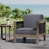 Okak Patio Accent Chairs with Wicker Frame,Set of 1/3,Upholstered Outdoor Armchair Acacia Club Chair for Backyard,Patio&Garden,400lbs Max - 3 of 4