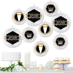 Big Dot of Happiness Prom - Hanging Prom Night Party Tissue Decoration Kit - Paper Fans - Set of 9 - 1 of 4