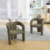 APRILSOUL Contemporary Designed Velvet Fabric Upholstered Accent,Dining Chair,Barrel Side Chairs Kitchen Armchair for Living Room set of 2 - 3 of 4
