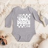 The Juniper Shop Cool Dudes Club Baby Long Sleeve Bodysuit - 12 Month - Heather Grey - 2 of 3