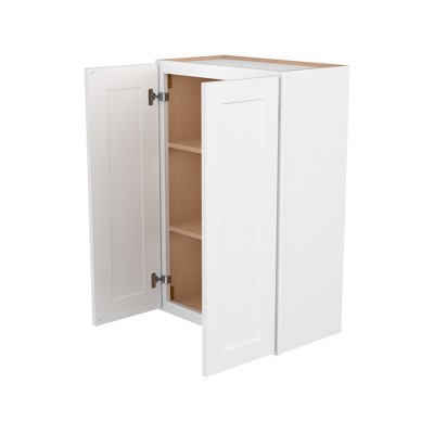 HOMLUX Easy-DIY Shaker White Ready to Assemble Wall Kitchen Cabinet 2 Doors-2 Shelves