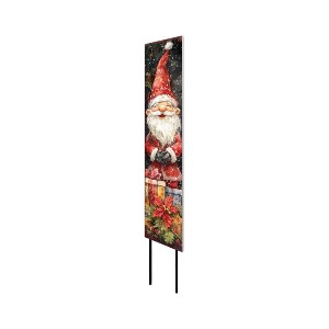 HomeRoots 42" Black Green Red And White Solid Wood Christmas Santa Garden Stake - 1 of 4
