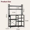 Microwave Stand Bakers Rack with Power Outlet, Kitchen Baker Rack with Wire Basket, 6-Tier Large Freestanding Utility Storage Shelf for Kitchen - 3 of 4
