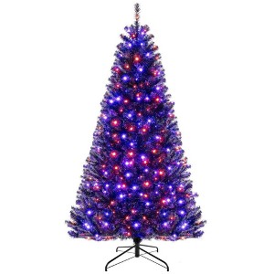 Resenkos 8-Ft Black Artificial Halloween Christmas Tree with Spooky Sounds - Black - 1 of 4