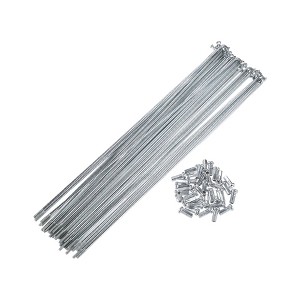 Unique Bargains J Bend Bicycle Steel Cycle Spokes with Nipples 200mm 7.87" Silver Tone 36 Pcs - 1 of 4