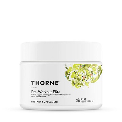 Thorne Pre-Workout Elite - Natural Support for Energy Production and Performance - Citrus Berry - NSF Certified for Sport - 4.32 Oz - 24 Servings