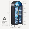 Fredees Display Curio Cabinet with Glass Doors, Arched 5-Tier Bookcase with 3-Color Lights & Human Sensor for Collectibles - 2 of 4