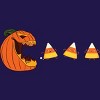 Junior's Design By Humans Halloween Gamer Pumpkin Eating Candy Corn By rawresh6 T-Shirt - 2 of 3