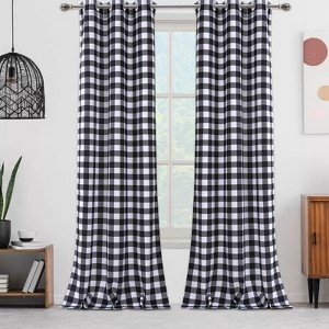 Plaid Printed Curtain - Decorative Window Drapes for Living Room, Bedroom & Kitchen. Lightweight, Easy to Hang & Adds Timeless Style to Any Space - 1 of 4