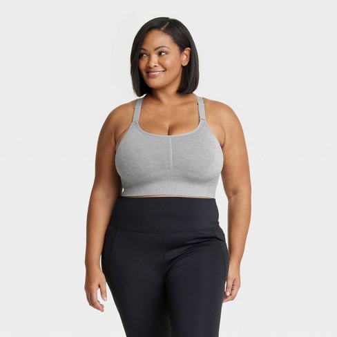 Women's Seamless Medium Support Cami Midline Sports Bra - All In Motion™  Heathered Gray 4x : Target