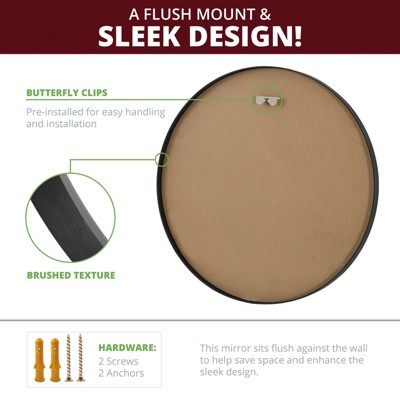 Kinger Home 35" Round Gold Aluminum Wall Mirror