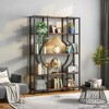Kumasinova Modern 5-Tier Book Shelf with Open Storage Shelves,Wall Corner Freestanding Bookcase for Living Room,Bedroom,Office,Brown - 2 of 4