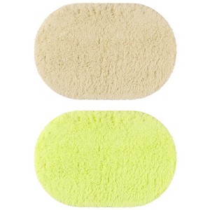 Unique Bargains 2 Pcs Absorbent Soft Thick Shag Bath Mats for Shower Bathtub Spa Floors - 1 of 4