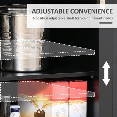HBEZON Kitchen Storage Cabinet, Sideboard Floor Cupboard with Solid Wood Top, Adjustable Shelf, and 2 Drawers — фото 5