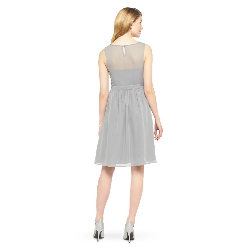 Women's Chiffon Illusion Sleeveless Dress - Cement - 12 - TEVOLIO&#153, 2 of 5
