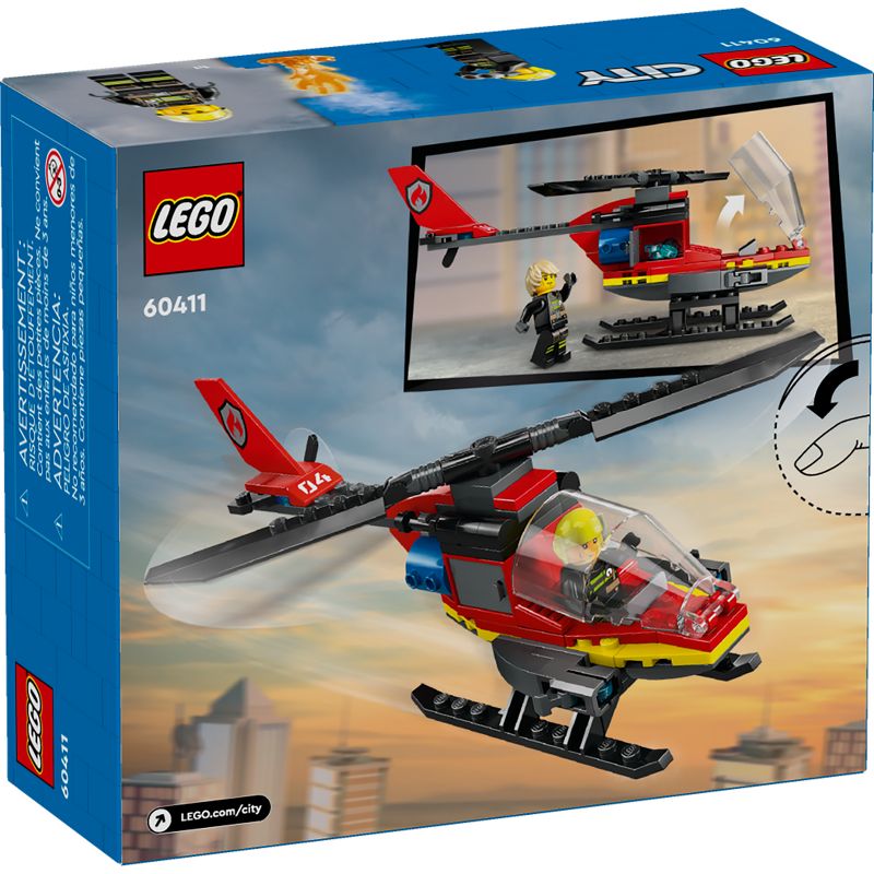 LEGO City Fire Rescue Helicopter Pretend Play Toy 60411, 5 of 8