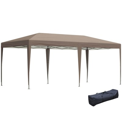 Outsunny 10' x 20' Pop Up Canopy with Sturdy Frame, UV Fighting Roof, Carry Bag for Patio, Backyard, Beach, Garden