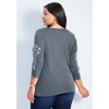 Avenue Women's Plus Size Casey Embellished Detail 3/4 Sleeve Top - image 3 of 4