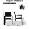 Outdoor Patio Folding Chairs Set of 4, Aluminum and Textilene Stackable Dining Chairs for Camping, Lawn, Garden and Porch (Black) - 3 of 4