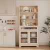 COZONY 62" Pantry Cabinet, 6-Tier Freestanding Tall Storage Unit with Drawer, Cabinets, Open Shelves, Glass Doors, Coffee Bar Organizer for Kitchen - 3 of 4