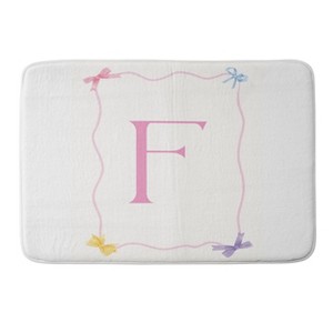 Deny Designs April Lane Art Simple Bow Monogram Memory Foam Bath Mat - 1 of 4