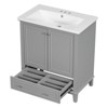 SEVOBAL Bathroom Vanities 30 Inch Bathroom Vanity with Sink and Storage Cabinet for Bathroom, Gray, 30"*18"*34.8" - 3 of 4