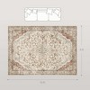 Angel Sar 8x10 ft Symmetrical Floral Pattern Area Rug with Non-Slip Backing, Machine Washable Flannel Texture Rug for Living Room, Bedroom - 3 of 4