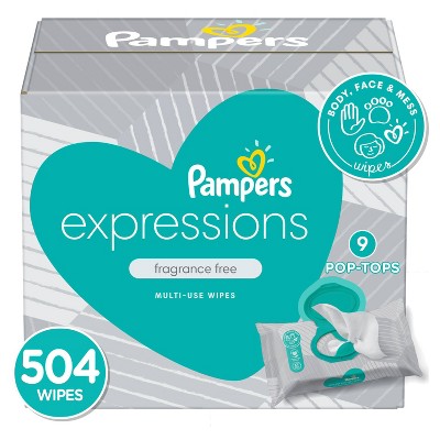 Pampers Expressions Baby Wipes Unscented - 504ct