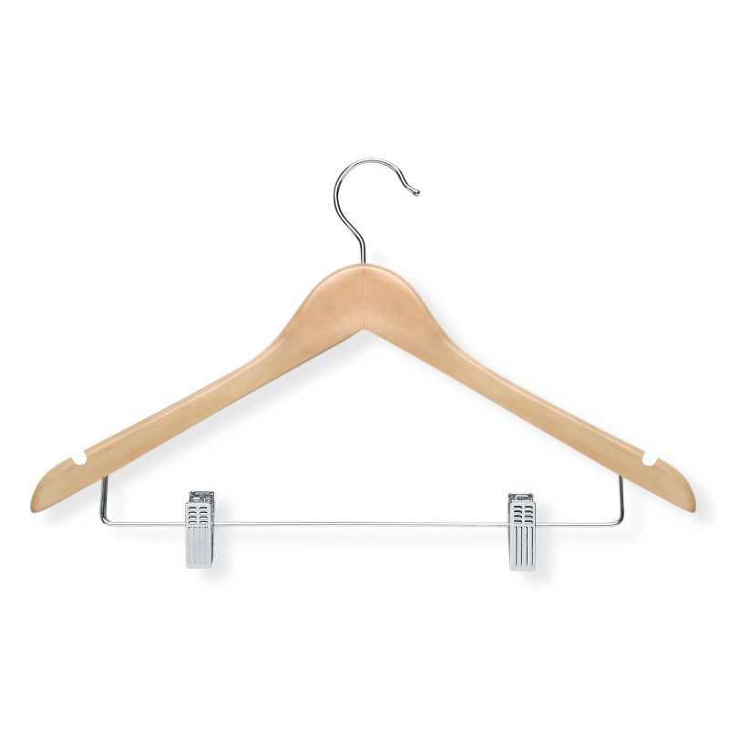 Honey-Can-Do 12pk Maple Wood Suit Hangers, 1 of 5
