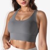 Anna-Kaci Active Women's Scoop Neck Stretchy Cropped Banded Criss Cross Back Sports Bra - 3 of 4