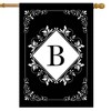 Briarwood Lane Double Sided House Flag 40x28 For Outdoor Black and White Monogram B House Flag - 2 of 4