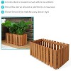 Sunnydaze Outdoor Rectangle Meranti Wood Picket Style Planter Box for Flowers, Herbs, Vegetables and Plants - 24" W - Brown - 2 of 4